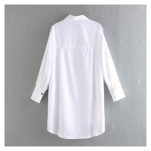 Рубашка женская Berni удлиненная с золотыми пуговицами Stylish (S) Белый (58574000328) фото №2