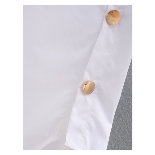 Рубашка женская Berni удлиненная с золотыми пуговицами Stylish (S) Белый (58574000328) фото №10