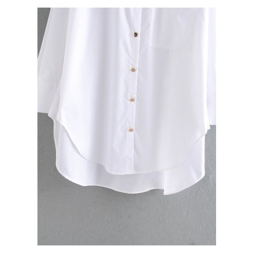 Рубашка женская Berni удлиненная с золотыми пуговицами Stylish (S) Белый (58574000328) фото №7