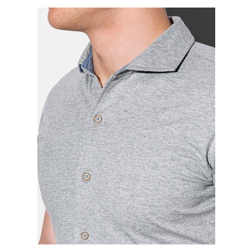 Мужская рубашка с коротким рукавом K541 - серый - Ombre Ombre S Серый (403738) фото №2