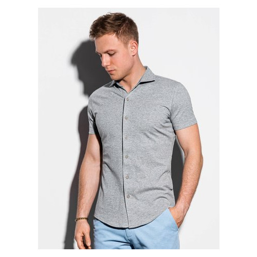 Мужская рубашка с коротким рукавом K541 - серый - Ombre Ombre S Серый (403738) фото №1