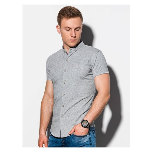 Мужская рубашка с коротким рукавом K543 - серый - Ombre Ombre S Серый (403763) фото №1