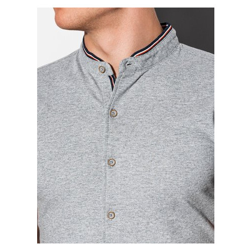 Мужская рубашка с коротким рукавом K543 - серый - Ombre Ombre S Серый (403763) фото №2