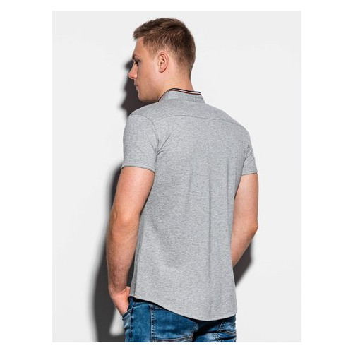 Мужская рубашка с коротким рукавом K543 - серый - Ombre Ombre S Серый (403763) фото №4