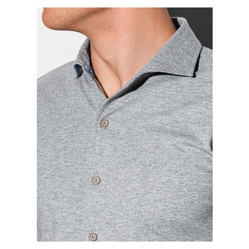 Мужская рубашка с длинным рукавом K540 - серый - Ombre Ombre S Серый (403783) фото №2