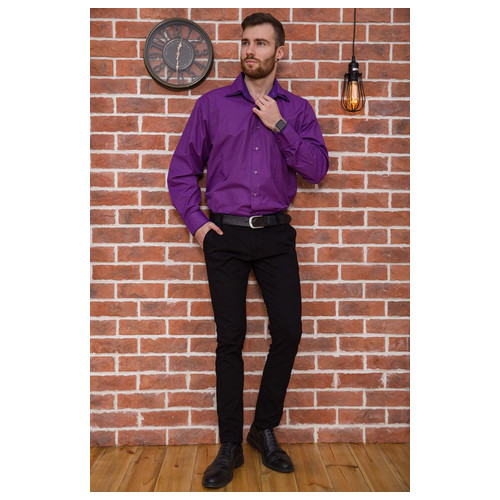 Рубашка мужская New Trend фиолетовая 41 SKL99-369199 фото №2