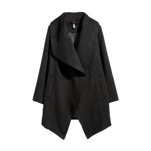 Двобортне пальто H&M 36 Чорне (0300908002) фото №1