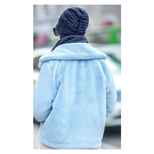 Комплект Irmana №227 букле шапка+ шарф-хомут универсал Синий фото №2