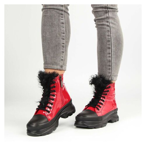 Жіночі зимові черевики на платформі Deenoor 196405, Червоний, 36, 2999860410501 фото №3