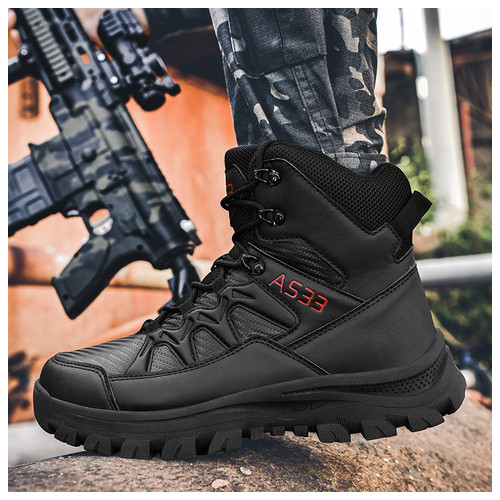 Черевики тактичні Lesko GZ706 Black р.41 спецвзуття чоловіче на шнурівці для військових фото №8
