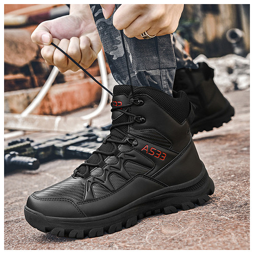 Черевики тактичні Lesko GZ706 Black р.41 спецвзуття чоловіче на шнурівці для військових фото №3