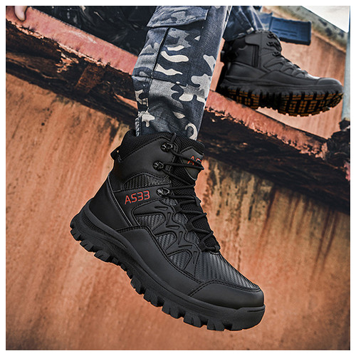 Черевики тактичні Lesko GZ706 Black р.41 спецвзуття чоловіче на шнурівці для військових фото №6