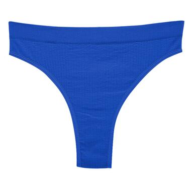 Жіночі трусики безшовні стрінги в рубчик A66# Синій XL фото №1