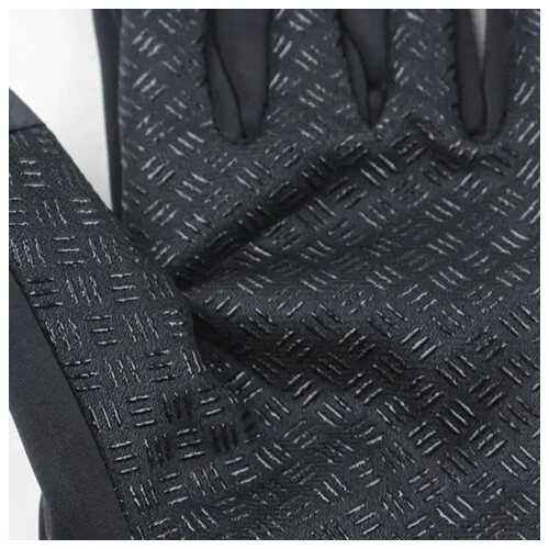 Набір шарф і сенсорні рукавички жіночі зимові Winds Stopper HKXY чорний фото №6