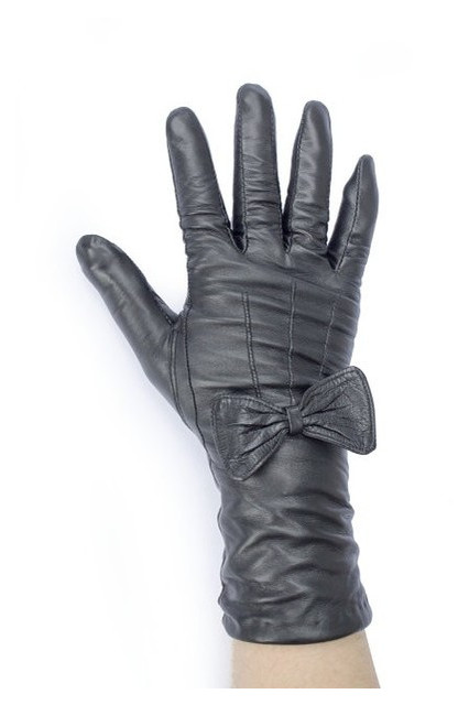 Черные кожаные женские длинные рукавички Shust Gloves S (111582) фото №4