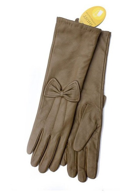 Женские кожаные длинные рукавички Shust Gloves 727 M фото №1