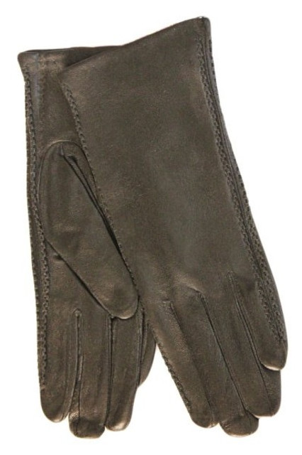 Женские кожаные рукавички черного цвета Brand Style 6,5 (48853) фото №1