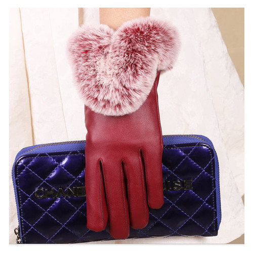 Стильні жіночі рукавички з хутром (ОЖ-52) фото №7