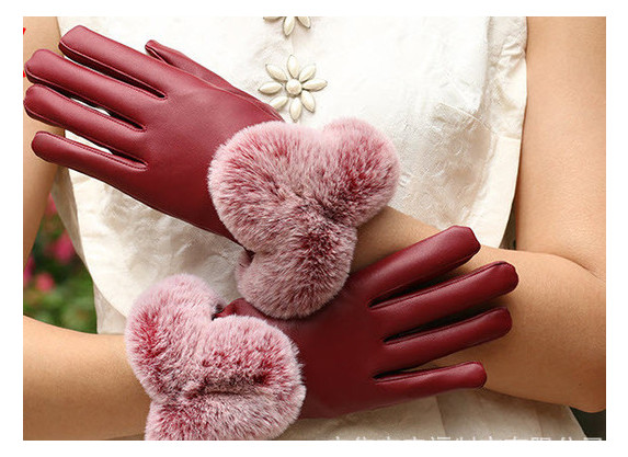 Стильні жіночі рукавички з хутром (ОЖ-52) фото №5
