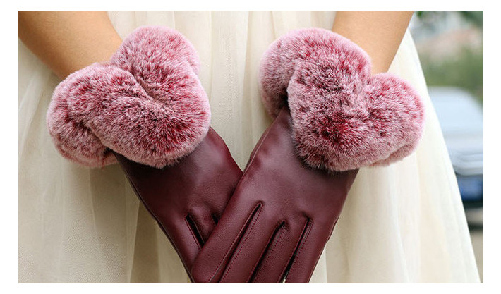 Стильні жіночі рукавички з хутром (ОЖ-52) фото №8