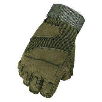 Безпальні рукавички Lesko E302 Green M без пальців військові військові тактичні фото №4