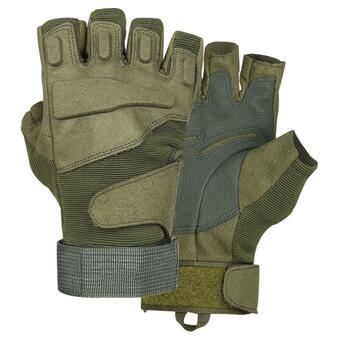 Безпальні рукавички Lesko E302 Green M без пальців військові військові тактичні фото №1