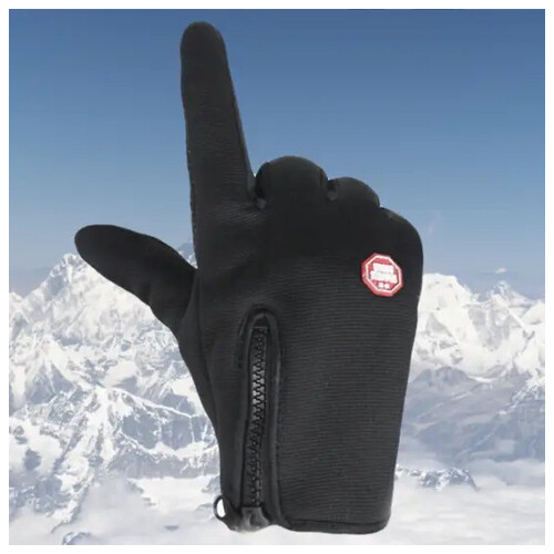 Сенсорні рукавички жіночі зимові Winds Stopper HKXY L чорний фото №4
