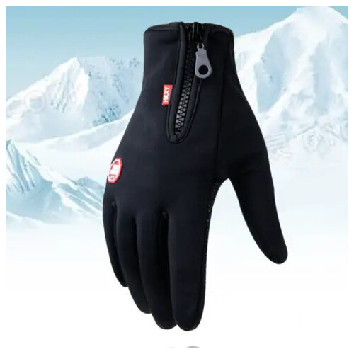 Сенсорні рукавички жіночі зимові Winds Stopper HKXY L чорний фото №6