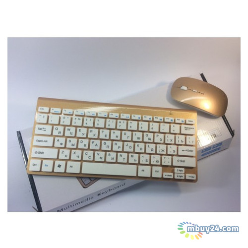 Беспроводная клавиатура с мышкой Vaong K902 Gold фото №3