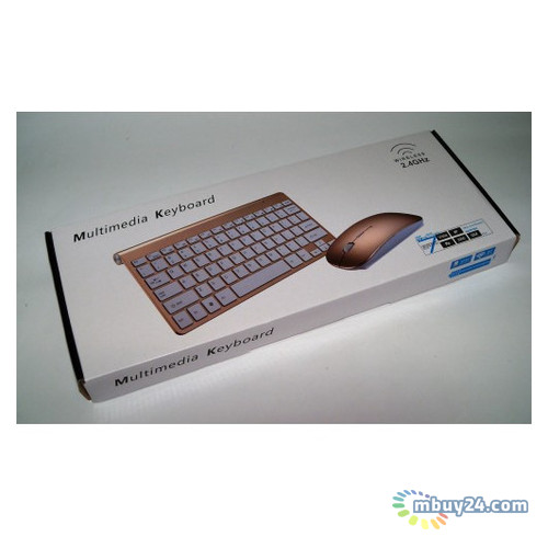 Беспроводная клавиатура с мышкой Vaong K902 Gold фото №4