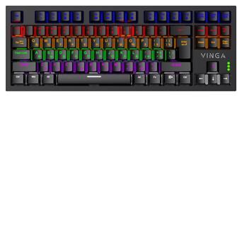 Клавіатура Winga KBGM-110 87 клавіш LED Blue Switch USB Black (KBGM-110 Black) фото №1