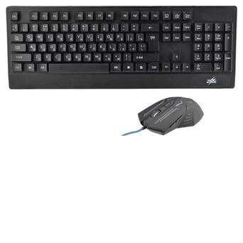 Дротова клавіатура мишка Zeus M710 з підсвіткою, Чорний фото №1