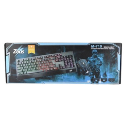 Ігрова клавіатура з мишкою Zeus M-710 Original з підсвічуванням посилений кабель USB чорний (Ц4958_432) фото №4