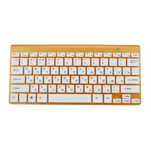 Клавиатура русская беспроводная mini и мышь keyboard 908 + приемник Золотая фото №3