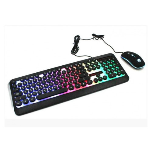 Комплект клавиатура игровая Led + мышь HK3970 чёрная (55500890) фото №2