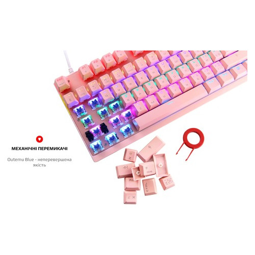 Клавиатура Motospeed K82 Hot-Swap Outemu Blue (mtk82phsb) Pink USB фото №8