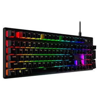 Клавиатура HyperX Alloy Origins Aqua USB RGB PBT ENG/RU Black (639N5AA) фото №2