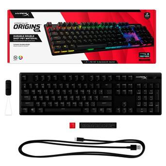 Клавиатура HyperX Alloy Origins Aqua USB RGB PBT ENG/RU Black (639N5AA) фото №12