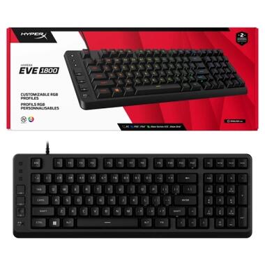 Клавиатура HyperX Eve 1800 USB UA Black (B7JE0AA) фото №10