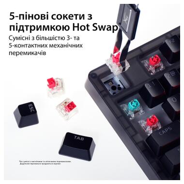 Клавиатура HyperX Origins 2 65 HX Red USB UA Black (B4QS3AA) фото №9