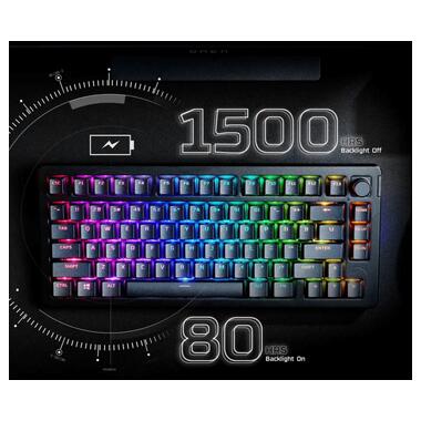 Клавиатура беспроводная HyperX Alloy Rise 75 Red RGB UA Black (91Y91AA) фото №6
