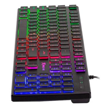 Клавіатура ігрова XTRIKE ME KB-511 UA 104кл. низ.профіль, райдужна LED підсв., USB чорна (KB-511UA) фото №4