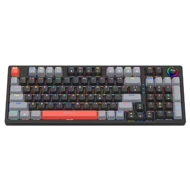 Клавіатура ігрова механічна XTRIKE ME GK-987 UA 96кл.+регулятор, RGB, USB, чорно-сіра (GK-987GGRUA) фото №1