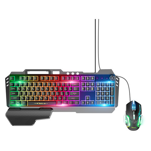 Клавиатура и мышь Hoco GM12 Light and shadow RGB gaming Black
