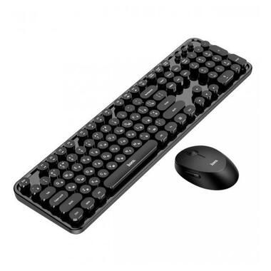 Набір Миша та клавіатура HOCO PALLADIS 2.4 G wireless keyboard and mouse set DI25 (Ukr/Ru/En) чорний фото №1