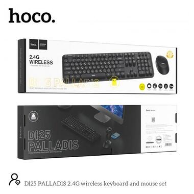 Набір Миша та клавіатура HOCO PALLADIS 2.4 G wireless keyboard and mouse set DI25 (Ukr/Ru/En) чорний фото №10