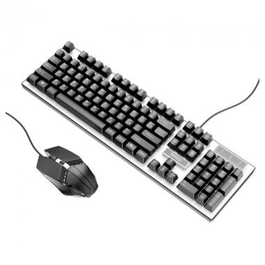 Набір провідна клавіатура та миша Combo HOCO Luminous gaming GM18, чорний фото №3