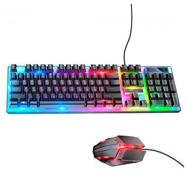 Набір провідна клавіатура та миша Combo HOCO Luminous gaming GM18, чорний фото №1