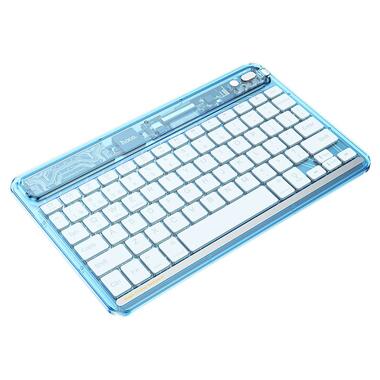 Бездротова клавіатура Hoco S55 Transparent Discovery edition (English version) Ice blue mist фото №1