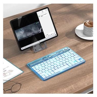 Бездротова клавіатура Hoco S55 Transparent Discovery edition (English version) Ice blue mist фото №3